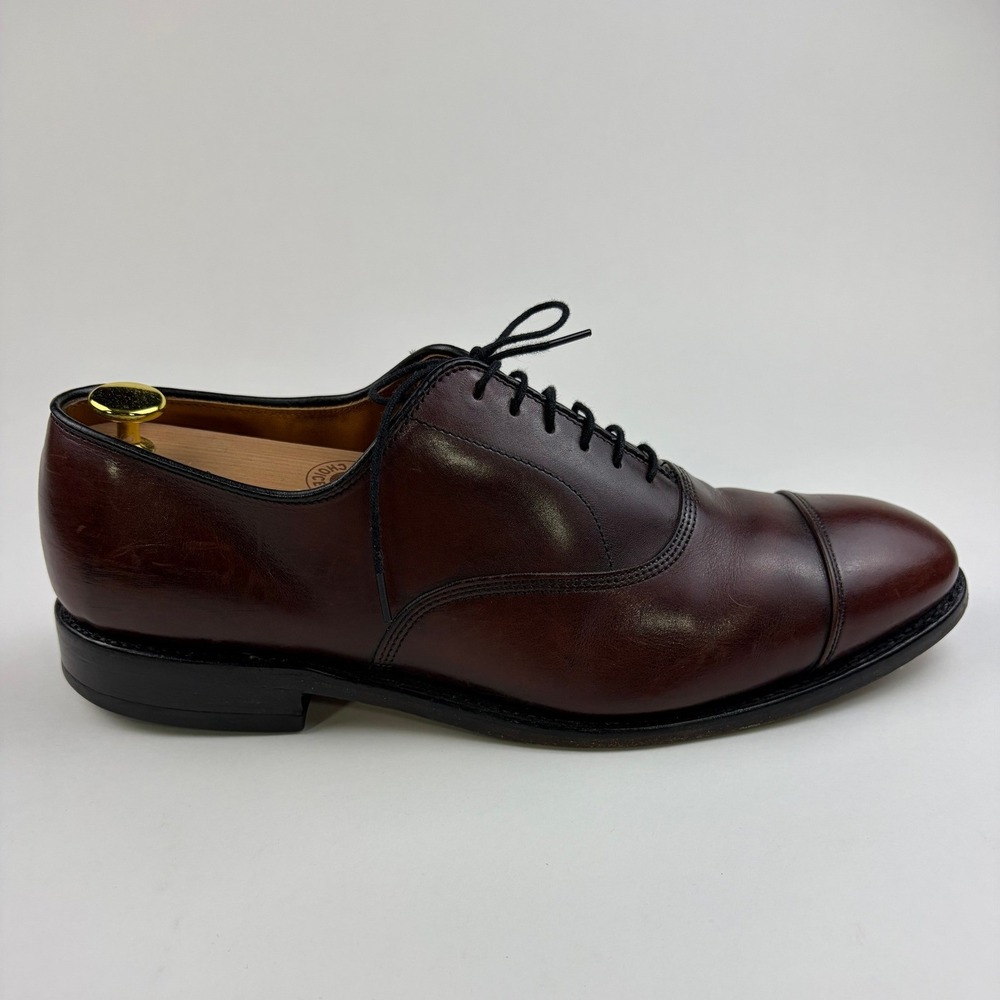 Allen Edmonds Park Avenue Oxford Mens 9.5D Burgundy Leather Cap Toe Dress Shoes - Picture 6 of 13